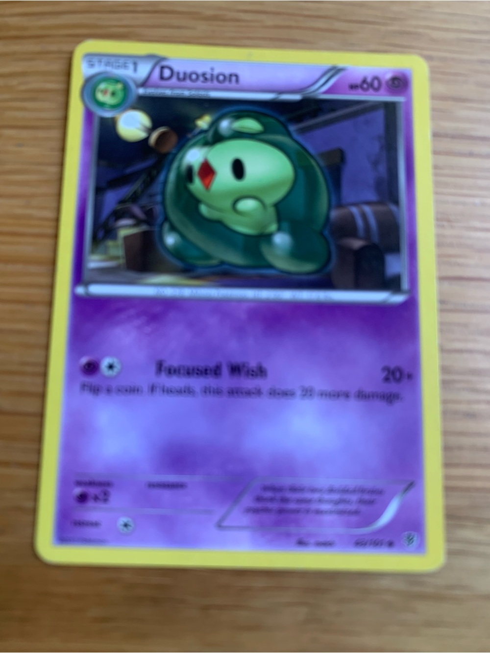 Pokemon Duosion Psychic Card - Purple & Yellow